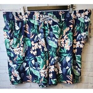 George Men’s Above The Knee Swim Trunks Quick Dry UPF 50+ XL NWT Tropical Beach